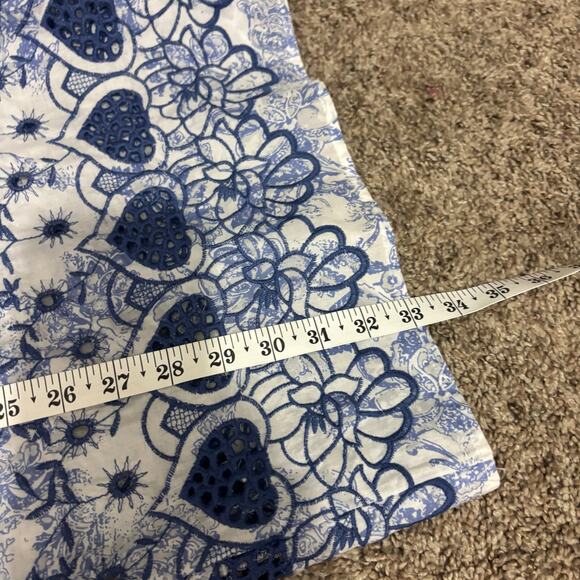 Soft Surroundings Women’s Embriodered Tunic Blouse Top Blue Floral Sz 2X - Picture 9 of 10